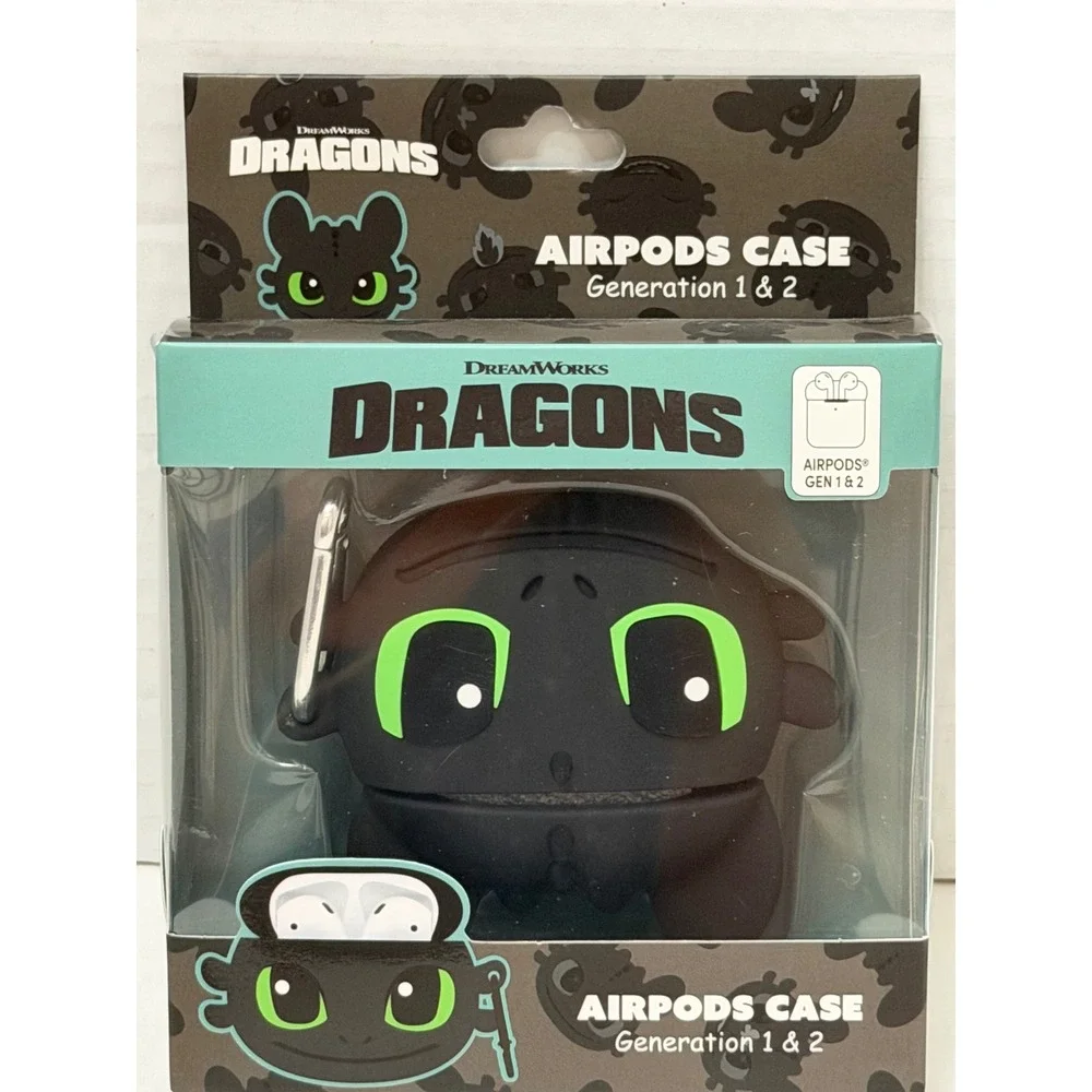 DreamWorks Dragons Toothless AirPods‎ Case Gen 1 & 2 Silicone Cover Night Fury